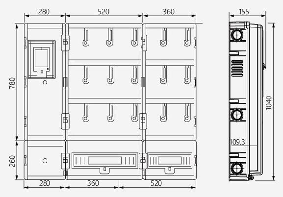 BX2 прозрачная коробка учета PC-ABS